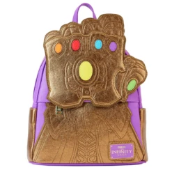 LOUNGEFLY Marvel Shine Thanos Gauntlet Mini Backpack